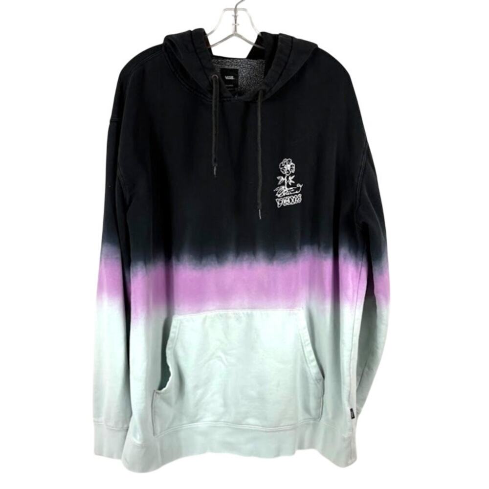 VANS XXL 2XL Pullover Hoodie Dip Dye Experimental Debris